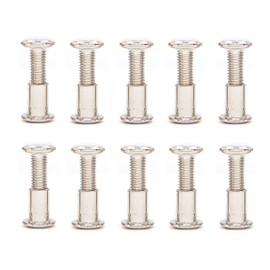 binifiMux 10-Set M8x16mm Rivet Countersunk Hex Socket Cap Bolts and Hex Head Barrel Nuts for Furnitures Cribs Chairs, Nickel Plated