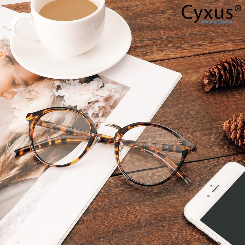 Cyxus Blue Light Filter Glasses Women Men Glasses Frame Round