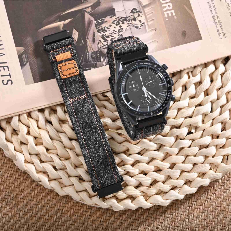 ANNEFIT Denim Watch Band, Casual Watch Replacement Band, Fabric Magic
