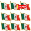 50 Pack Metal Mexico Flag Lapel Pin Waving Mexican MX