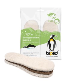 biped Premium Children's Lambskin Insoles Made of Undyed Natural Fur with Cork and Recycled Rubber Underside - Reliable Warming Fur Soles z1024 (32-33)