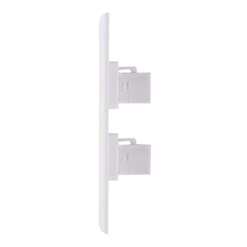 Ethernet Wall Plate, 2 Port Cat6 RJ45 Keystone Inline Coupler