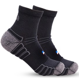 Camel City Mill Ankle Work Socks – Sweat-Wicking & Durable Wool Socks – Designed for Long Shifts - For up to 6" boots (US, Alpha, Large, Regular, Regular, 2 Pack, Black)