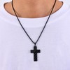 Fiusem Cross Necklace for Men, Black Mens Cross Necklaces with