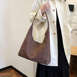 Macayda Handbag Women's Tote Bag Suede Shopper Bag Women's Large Vintage Slouchy Hobo Bag Tote Handbag Girls, Leopard pattern