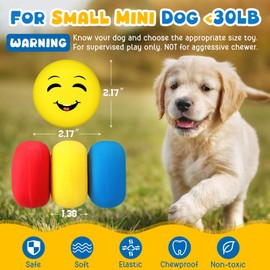 Hungdao 40 Pcs Squeaky Dog Toys for Small Dogs Latex Rubber Soft Squeaky Balls Bulk Funny Face Squeaky Puppy Toys Interactive Fetch Play Balls for Teething Puppy Small Pet Dogs Breeds Training