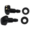 LBTODH 2PCS Car Wiper Washer Nozzle Black Double-hole Front Windshield