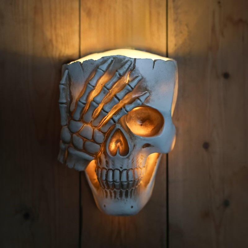 SeoatLink Skull Wall Planter, Hanging Skull Vase Unique Face Flower