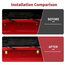 SQQP Engine Hood Rubber Head Decor Trim Compatible with 2007-2018 Jeep Wrangler JK JKU(Green)