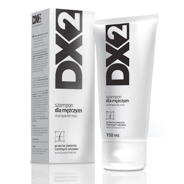 DX2 Anti Grey Hair Shampoo for Men - Gradual Restoration of Dark Color - Daily Hair Care and Wash to Protect Hair Follicles' Pigmentation - Men's Shampoo for Gray Hair - 150ml