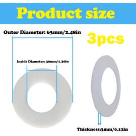 3 Pack Flush Valve Base Sealing Washer Compatible with Geberit 816.418.00.1, Replacement Clear Toilet Cistern Seal Diaphragm Base Sealing Washers, Silicon Repair Rubber Seal Diaphragm