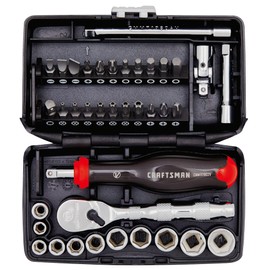 CRAFTSMAN V-SERIES Socket Set and Screwdriver Bit Set, SAE, 1/4" Drive, 38 Piece (CMMT45750V)