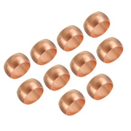 PATIKIL 10mm Tube OD Compression Sleeves Ferrules, 10 Pack Copper Ferrule Fitting Compression Fitting Assortment Kit for Air Water Gas