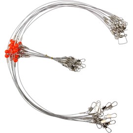 Fishing Wire Leader Rigs Trace, 12pcs Stainless Steel Fishing Line Fishing Rigs Tackle Lure Swivel Snaps Beads High-Strength Fishing Wire