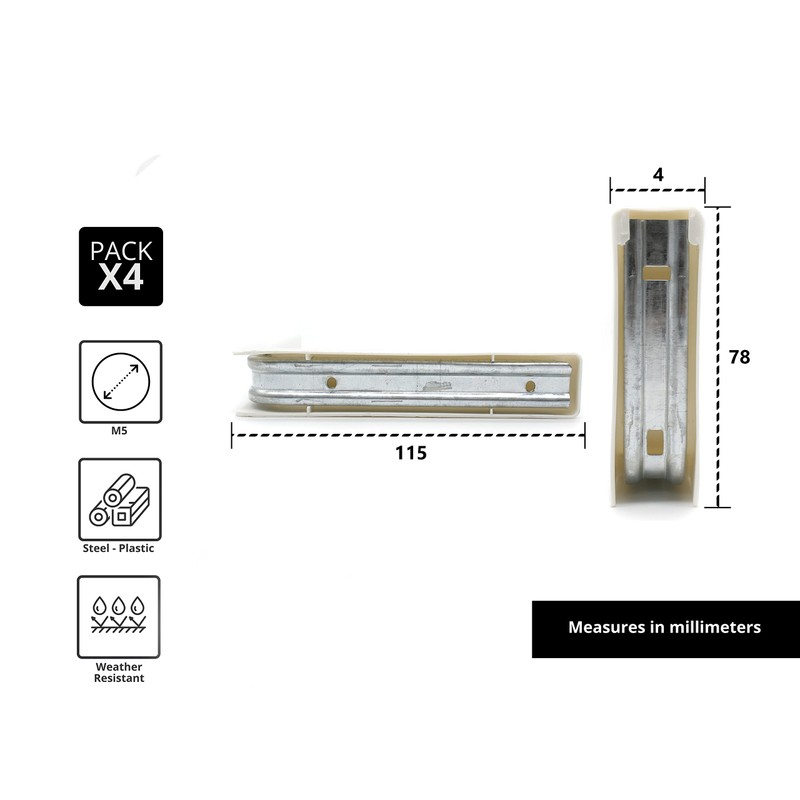 DOJA Barcelona | White Shelf Brackets | 4 Wall Shelf