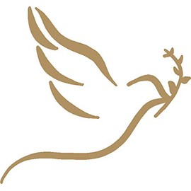 hBARSCI Dove Vinyl Decal - 11 Inches - for Walls, Windows, Doors, Vehicles - Outdoor-Grade 2.5mil Thick Vinyl - Gold