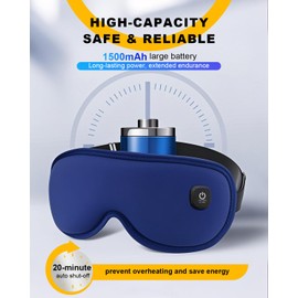 Cordless Heated Eye Mask for Dry Eyes丨Warm Eye Compress for Puffy Eyes, Blepharitis, Styes丨1500mAh Rechargebale Eye Heating Pad丨Washable