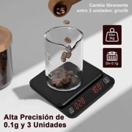Báscula Café Balanza Digital Cocina Usb Recargable,pantalla