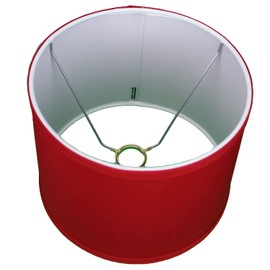 FenchelShades.com Drum Lampshade 9" Top Diameter x 10" Bottom Diameter x 7.5" Slant Height with 6" Drop Slip Uno Attachment (Linen Rich Red)
