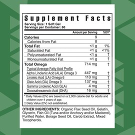 Youngevity Ultimate EFA - Organic Source of Essential Fatty Acids | Omega 3, 6, & 9 | Made from Borage, Flax & Fish Oil | 180 Count (180 Count (Pack of 1))