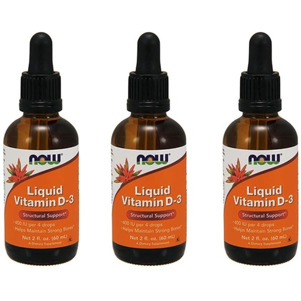 NOW Foods Liquid Vitamin D-3 5000Iu/Dropper, 2 ounce (Pack of 3)
