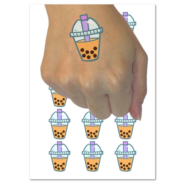 Yummy Bubble Tea Boba Milk Dessert Drink Temporary Tattoo Water