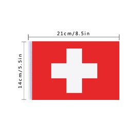 Switzerland Swiss String Banner Flag,5.5 x 8.2 Inch String Banner,Indoor and Outdoor Party Decorations,16 ft 20 Mini Flags.
