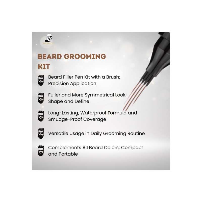 Beard Filler Pen kit Dark Brown Beard Pen with Brush
