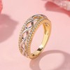 Jeulia Sterling Silver Two Tone Twist Band Rings Round Cut