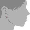 Stud Earrings Zirconia 925 Sterling Silver Fuschia SilberDream SDO503A