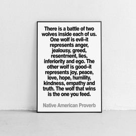 Native American Decor"The Wolf You Feed" Unframed Print or Poster Quote