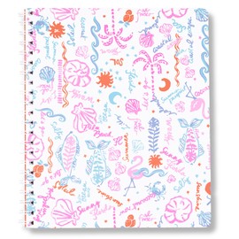 Lilly Pulitzer Large Hardcover Spiral Notebook, 11" x 9.5" with 160 College Ruled Pages (Summer Serenade)