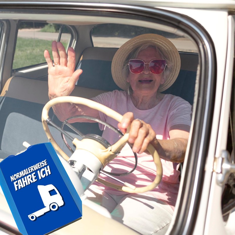 Parking Disc with Saying "Normalerweise fahre ich Lastwagen Geschenk für
