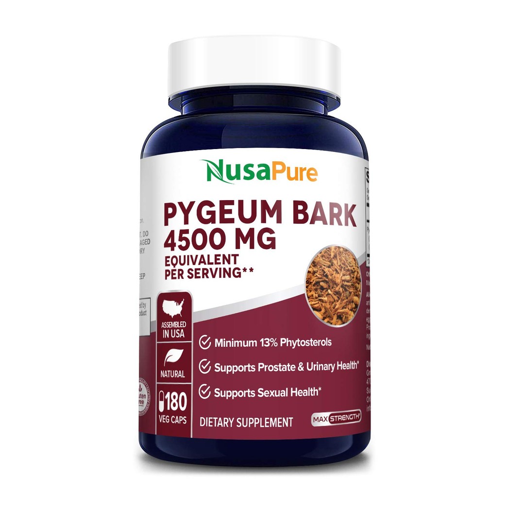Pygeum Bark 4500mg 180 Veggie Caps (Non-GMO & Gluten Free) Supports Urinary & Prostate Health in Men - Reduces Inflammation