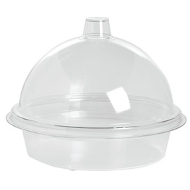 Cal-Mil Round Clear Acrylic Turn-N-Serve Sample Dome Set - 10" Dia x 7"H