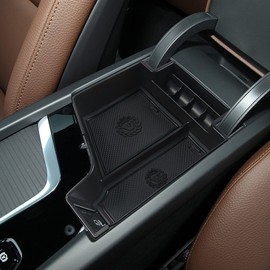 SHAOHAO for 2023 Volvo XC60 Center Console Tray 2023 XC60 Center Console Organizer, 2023 XC60 Console Organizer Tray Volv*o XC60 XC90 2023 Console Tray for 2018-2023 Volvo XC90 S90 V90 S60 V60 Black