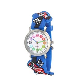 CHAOTECHY Children's Watch for Girls and Boys, Easy to Read and Learn to Read, Racing car., Strap.