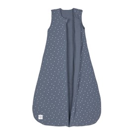 LÄSSIG Baby All-Season Sleeping Bag, Sleeveless, Unisex, Sleeping Bag, Interlock Triangle Blue, Size 50/56, 0-2 Months