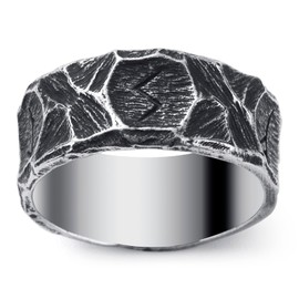 WESTMIAJW 9mm Viking Rings for Men Norse Runes Ring Jewellery Size V1/2