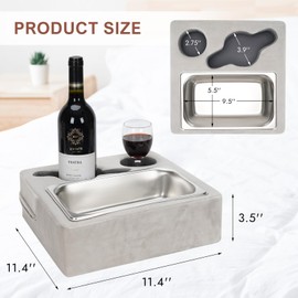 Couch Cup Holder, Couch Caddy, Couch Drink Holder, Bed Cup Tray, Sofa Cup Holder Remotes Holder for Cups, Headphones, Snacks and Phones, Use it on Car, Pack, Beach, RV, and More(Silvergrey)