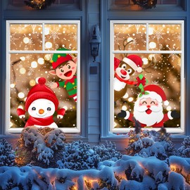 Christmas Window Cover Decorations, 2 Pcs Fabric Cute Xmas Window Curtain Front Door Banner Xmas Window Covering Poster Decor Christmas Party Supplies Decorations Indoor Outdoor