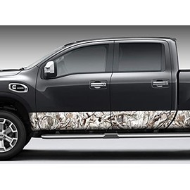 Camo Obliteration Snow Rocker Panel Graphic Decal Wrap Kit for Truck SUV (8 inches x 28 feet, Matte)