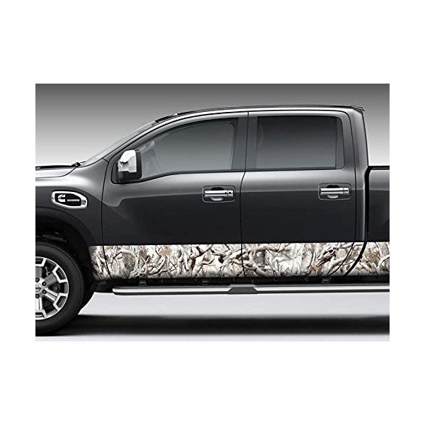 Camo Obliteration Snow Rocker Panel Graphic Decal Wrap Kit for