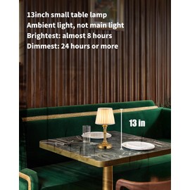 KDG Cordless Portables Table Lamp Set of 2, LED Fabric Shade Small Desk Lamps, 5000mAh Battery Powered Lighting, 2700K Stepless Dimmable Light for Living Room, Dining Room, Bedroom, Bedside (Bronze)