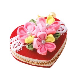 Panami つまみ細工 ハート型マカロンコインケース ストロベリー 製作キット CO-24