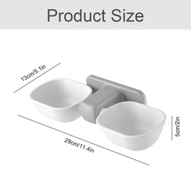 Futternapf Katze Katzennäpfe für Katzen Katzenschalen katzenschüssel, Doppelnapf für Katzen Futternäpfe Katzenfutter Wandmontage, mit Erhöhtem Ständerhalter, Reduce Pets Neck Pain, Abnehmbare Schale