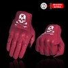 Keebik Goatskin Leather Motorcycle Motorbike Powersports Racing Gloves Reflective Skull