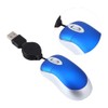 Veumoie 3-Pack Wired Optical Mouse, USB, Blue, Portable, Retractable Cord,