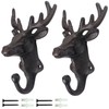 DreamsEden Cast Iron Deer Wall Hook, Heavy Duty Deer Head