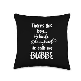 Unique Christmas Birthday Mother's Day Gifts Shop Israeli Yiddish Grandma Grandmother This Boy Calls Me Bubbe Throw Pillow, 16x16, Multicolor